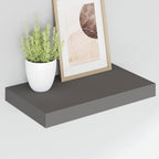 Scaffali a Parete 2 pz Grigio Lucido 40x23x3,8 cm in MDF
