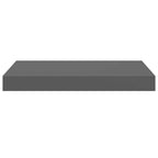 Scaffali a Parete 2 pz Grigio Lucido 40x23x3,8 cm in MDF