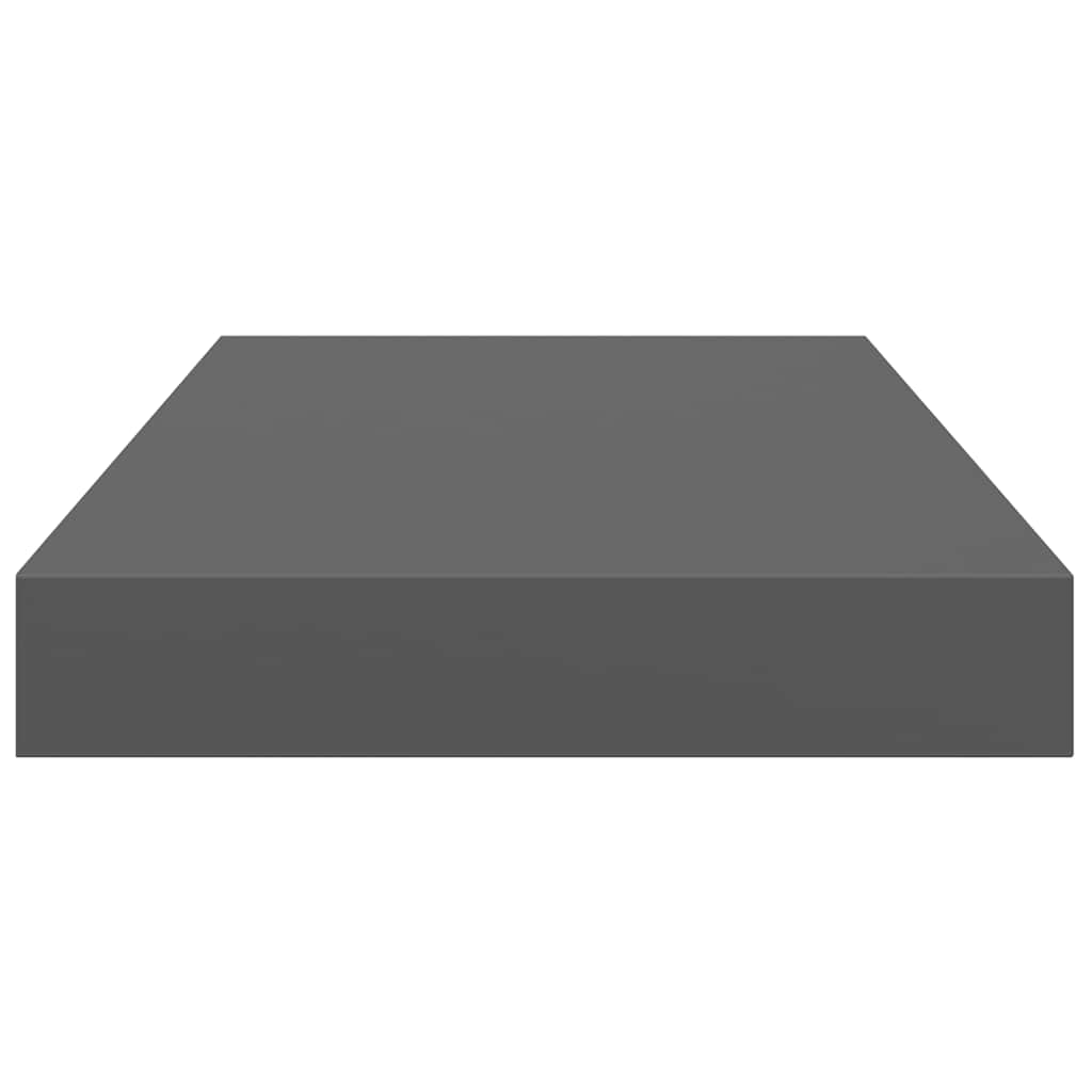 Scaffali a Parete 2 pz Grigio Lucido 40x23x3,8 cm in MDF