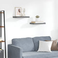 Scaffali a Parete 2 pz Grigio Lucido 40x23x3,8 cm in MDF