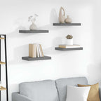 Scaffali a Parete 4 pz Grigio Lucido 40x23x3,8 cm in MDF