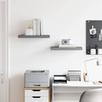 Scaffali a Parete 2 pz Grigio Lucido 50x23x3,8 cm in MDF