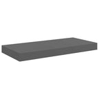 Scaffali a Parete 2 pz Grigio Lucido 50x23x3,8 cm in MDF