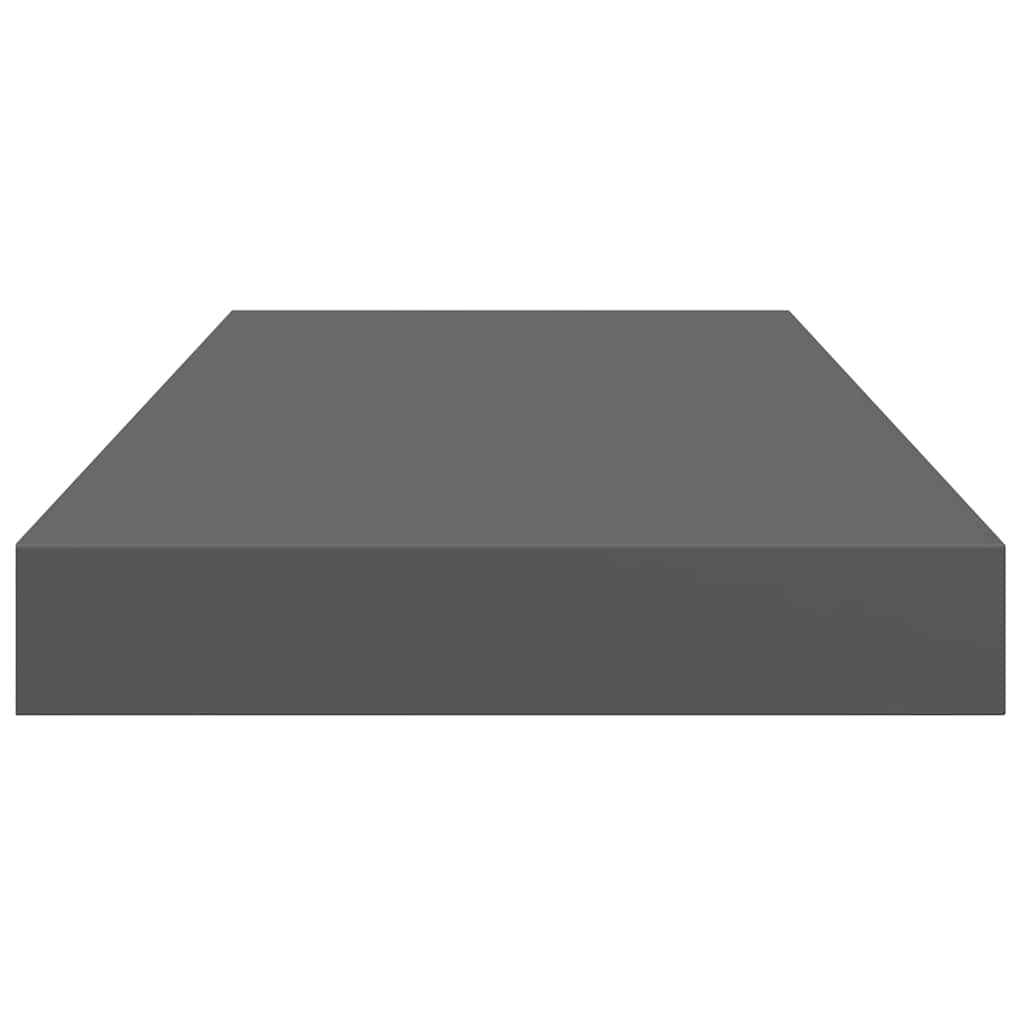 Scaffali a Parete 2 pz Grigio Lucido 50x23x3,8 cm in MDF