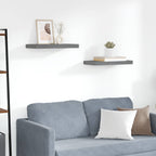 Scaffali a Parete 2 pz Grigio Lucido 50x23x3,8 cm in MDF