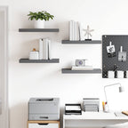 Scaffali a Parete 4 pz Grigio Lucido 50x23x3,8 cm in MDF