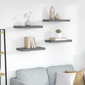 Scaffali a Parete 4 pz Grigio Lucido 50x23x3,8 cm in MDF