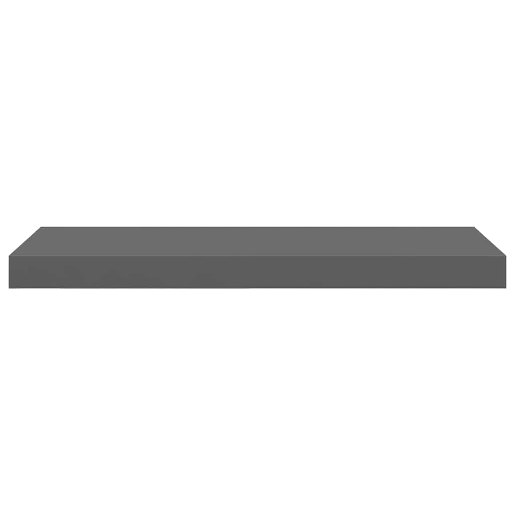 Scaffali a Parete 2 pz Grigio Lucido 60x23,5x3,8 cm in MDF