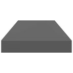 Scaffali a Parete 2 pz Grigio Lucido 60x23,5x3,8 cm in MDF