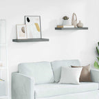 Scaffali a Parete 2 pz Grigio Lucido 60x23,5x3,8 cm in MDF
