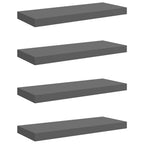 Scaffali a Parete 4 pz Grigio Lucido 60x23,5x3,8 cm in MDF