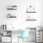 Scaffali a Parete 4 pz Grigio Lucido 60x23,5x3,8 cm in MDF