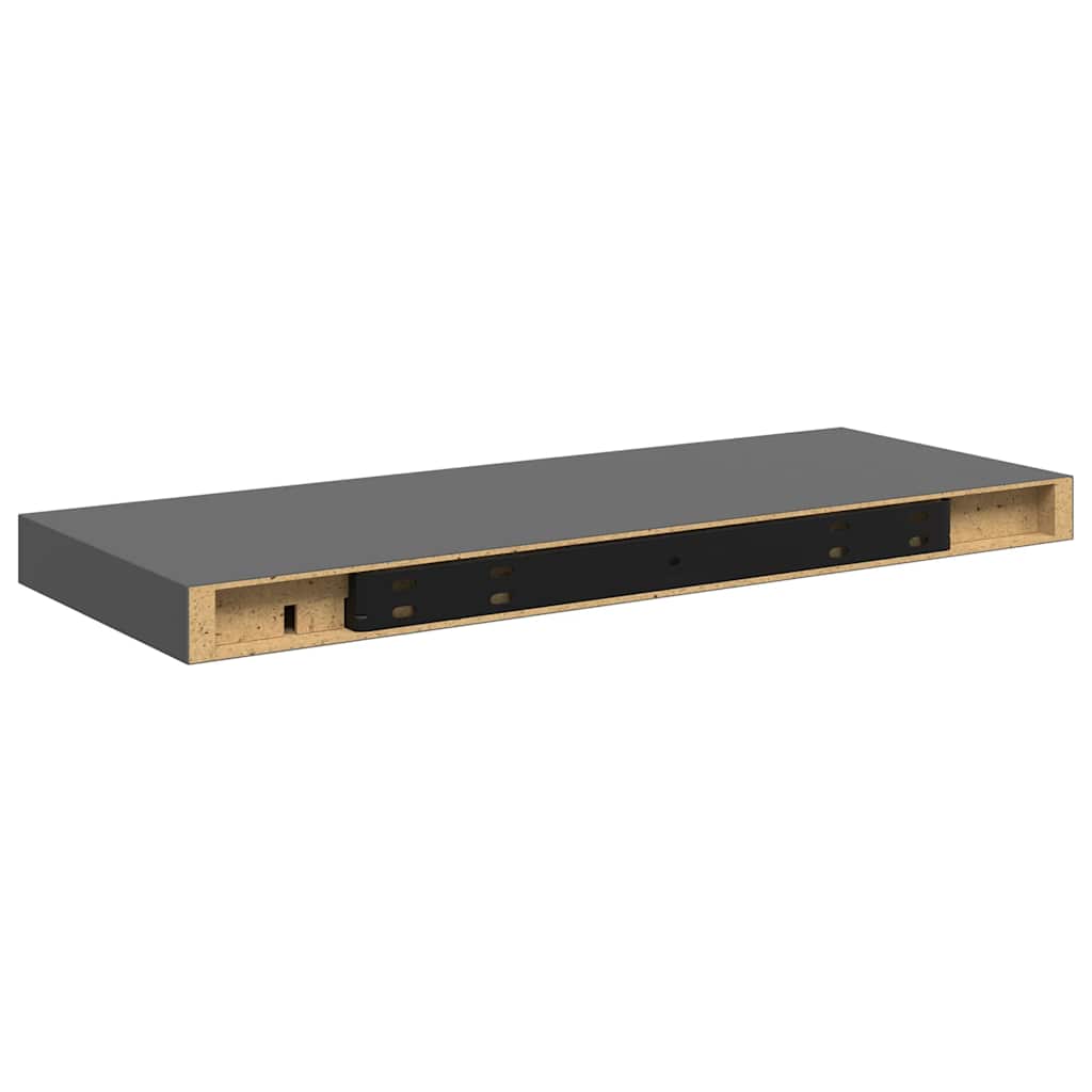 Scaffali a Parete 4 pz Grigio Lucido 60x23,5x3,8 cm in MDF