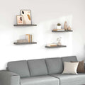 Scaffali a Parete 4 pz Grigio Lucido 60x23,5x3,8 cm in MDF
