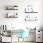 Scaffali a Parete 4 pz Grigio Lucido 80x23,5x3,8 cm in MDF