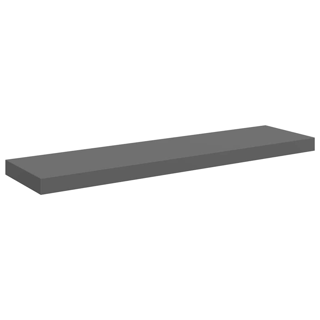 Scaffale a Parete Grigio Lucido 90x23,5x3,8 cm in MDF
