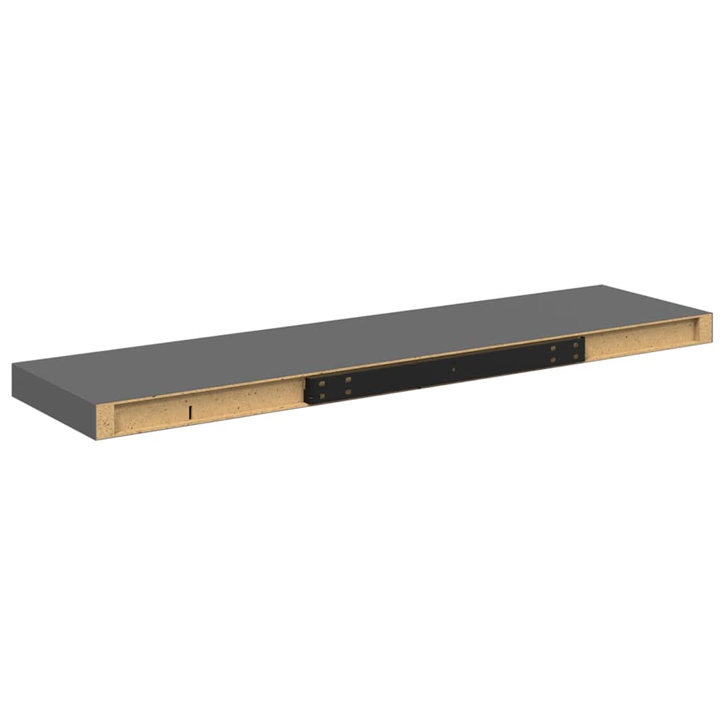 Scaffale a Parete Grigio Lucido 90x23,5x3,8 cm in MDF