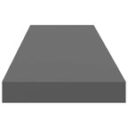 Scaffali a Parete 2 pz Grigio Lucido 90x23,5x3,8 cm in MDF