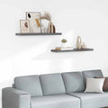 Scaffali a Parete 2 pz Grigio Lucido 90x23,5x3,8 cm in MDF