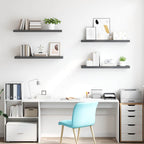 Scaffali a Parete 4 pz Grigio Lucido 90x23,5x3,8 cm in MDF