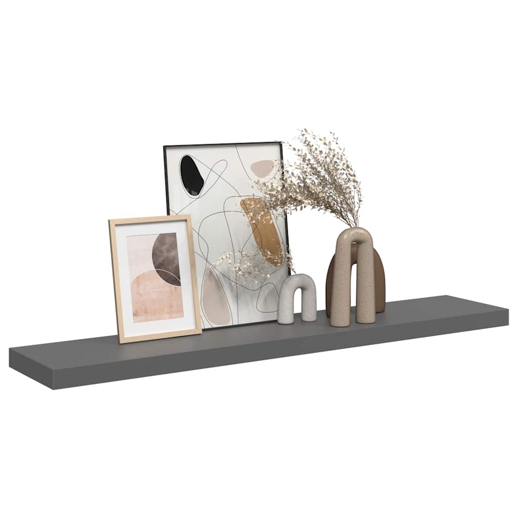 Scaffale a Parete Grigio Lucido 120x23,5x3,8 cm in MDF