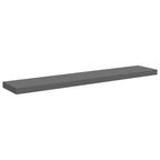 Scaffali a Parete 2 pz Grigio Lucido 120x23,5x3,8 cm in MDF