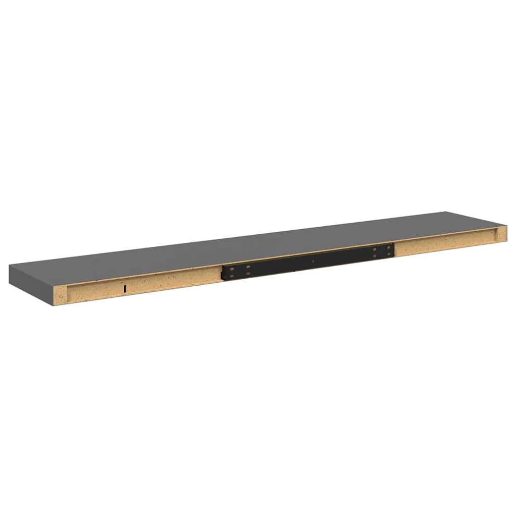Scaffali a Parete 4 pz Grigio Lucido 120x23,5x3,8 cm in MDF