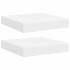 Scaffali a Parete 2 pz Bianchi 23x23,5x3,8 cm in MDF