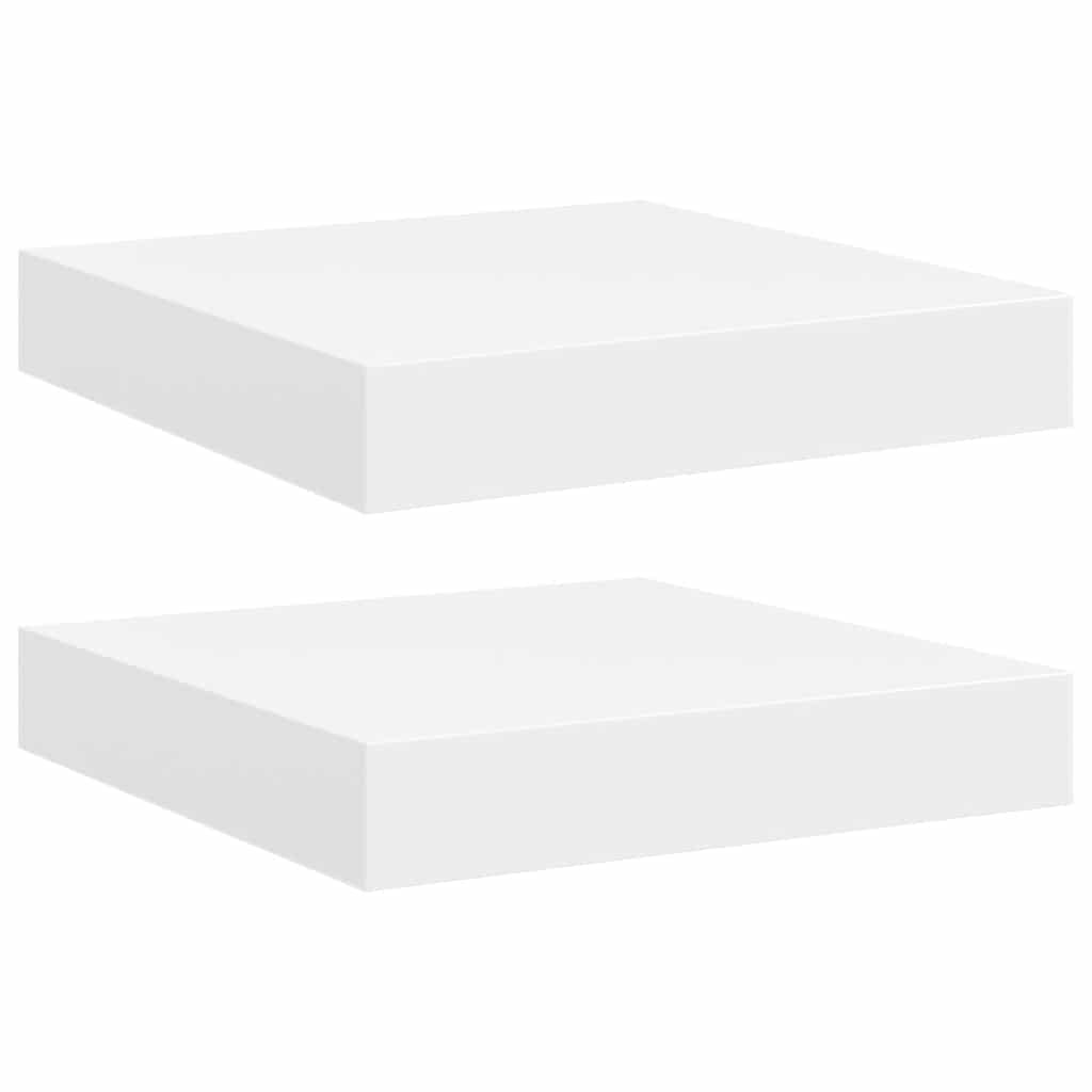 Scaffali a Parete 2 pz Bianchi 23x23,5x3,8 cm in MDF