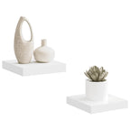 Scaffali a Parete 2 pz Bianchi 23x23,5x3,8 cm in MDF