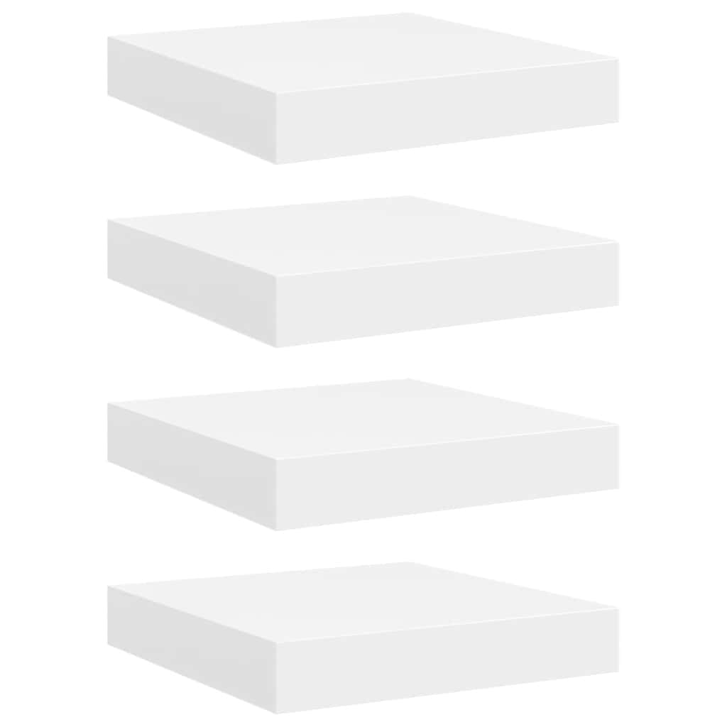 Scaffali a Parete 4 pz Bianchi 23x23,5x3,8 cm in MDF