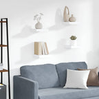 Scaffali a Parete 4 pz Bianchi 23x23,5x3,8 cm in MDF