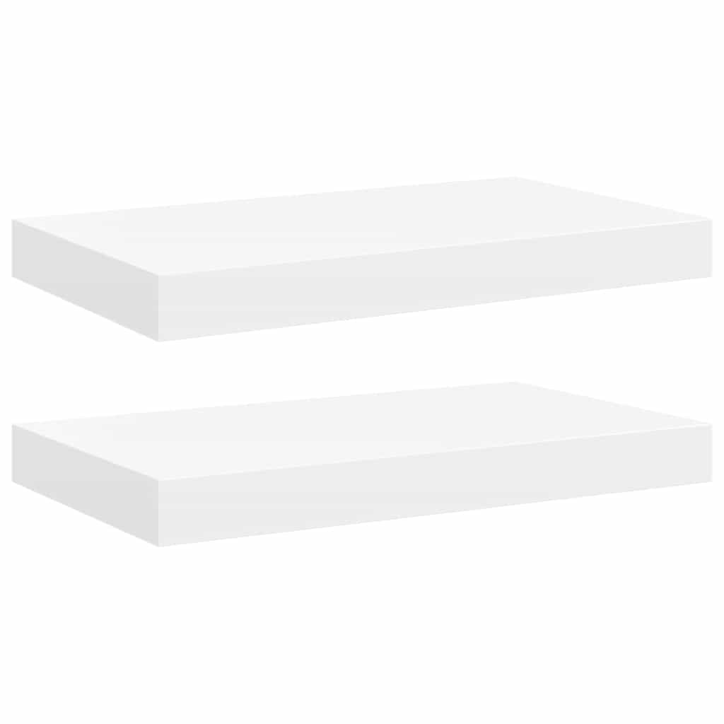 Scaffali a Parete 2 pz Bianchi 40x23x3,8 cm in MDF