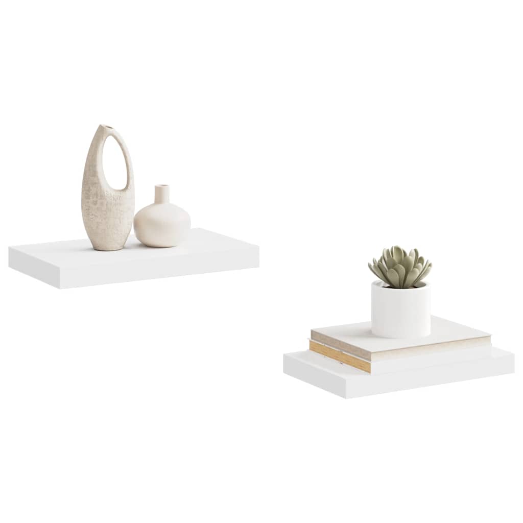 Scaffali a Parete 2 pz Bianchi 40x23x3,8 cm in MDF