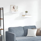 Scaffali a Parete 2 pz Bianchi 40x23x3,8 cm in MDF