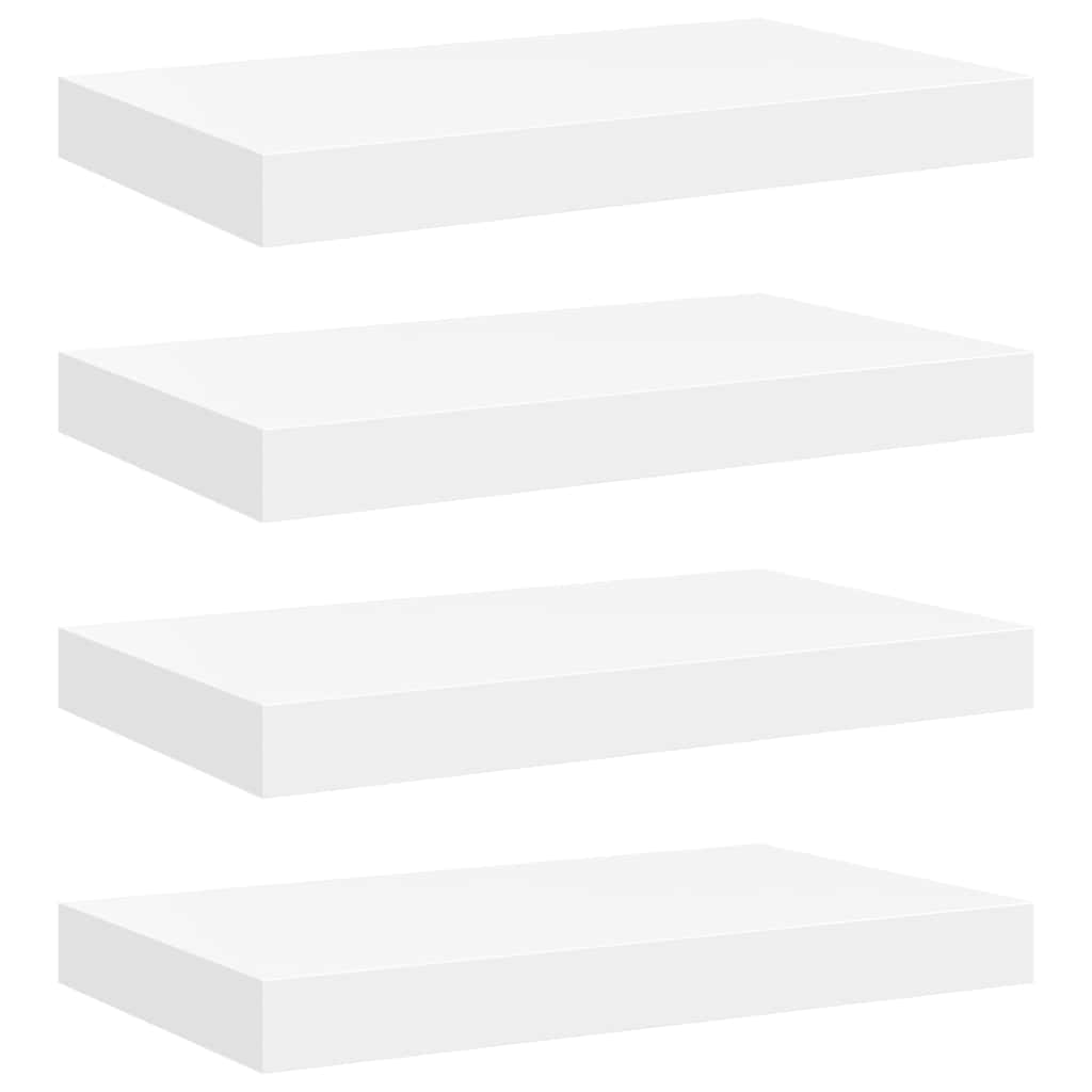 Scaffali a Parete 4 pz Bianchi 40x23x3,8 cm in MDF