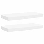 Scaffali a Parete 2 pz Bianchi 50x23x3,8 cm in MDF