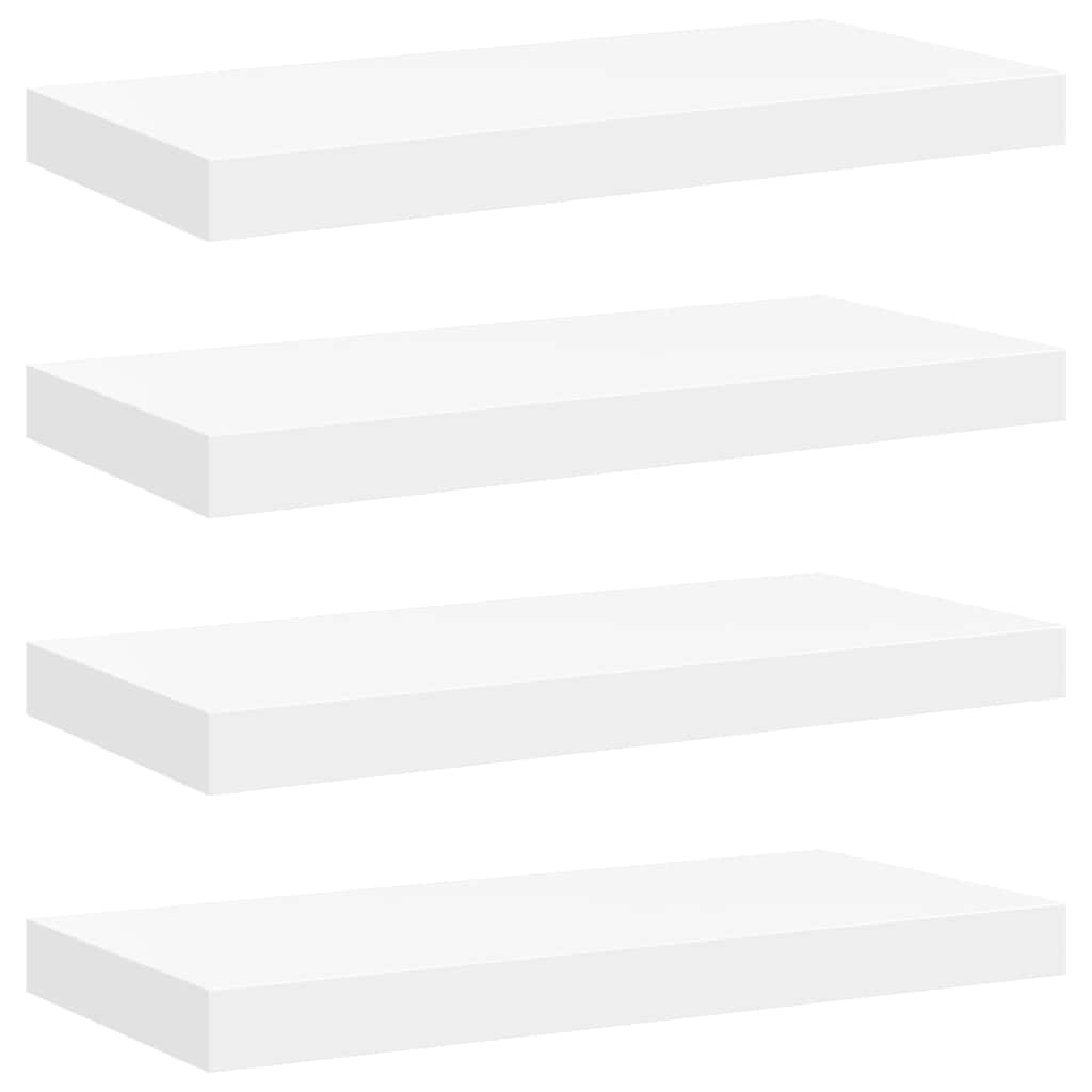 Scaffali a Parete 4 pz Bianchi 50x23x3,8 cm in MDF
