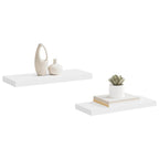 Scaffali a Parete 2 pz Bianchi 60x23,5x3,8 cm in MDF