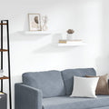 Scaffali a Parete 2 pz Bianchi 60x23,5x3,8 cm in MDF