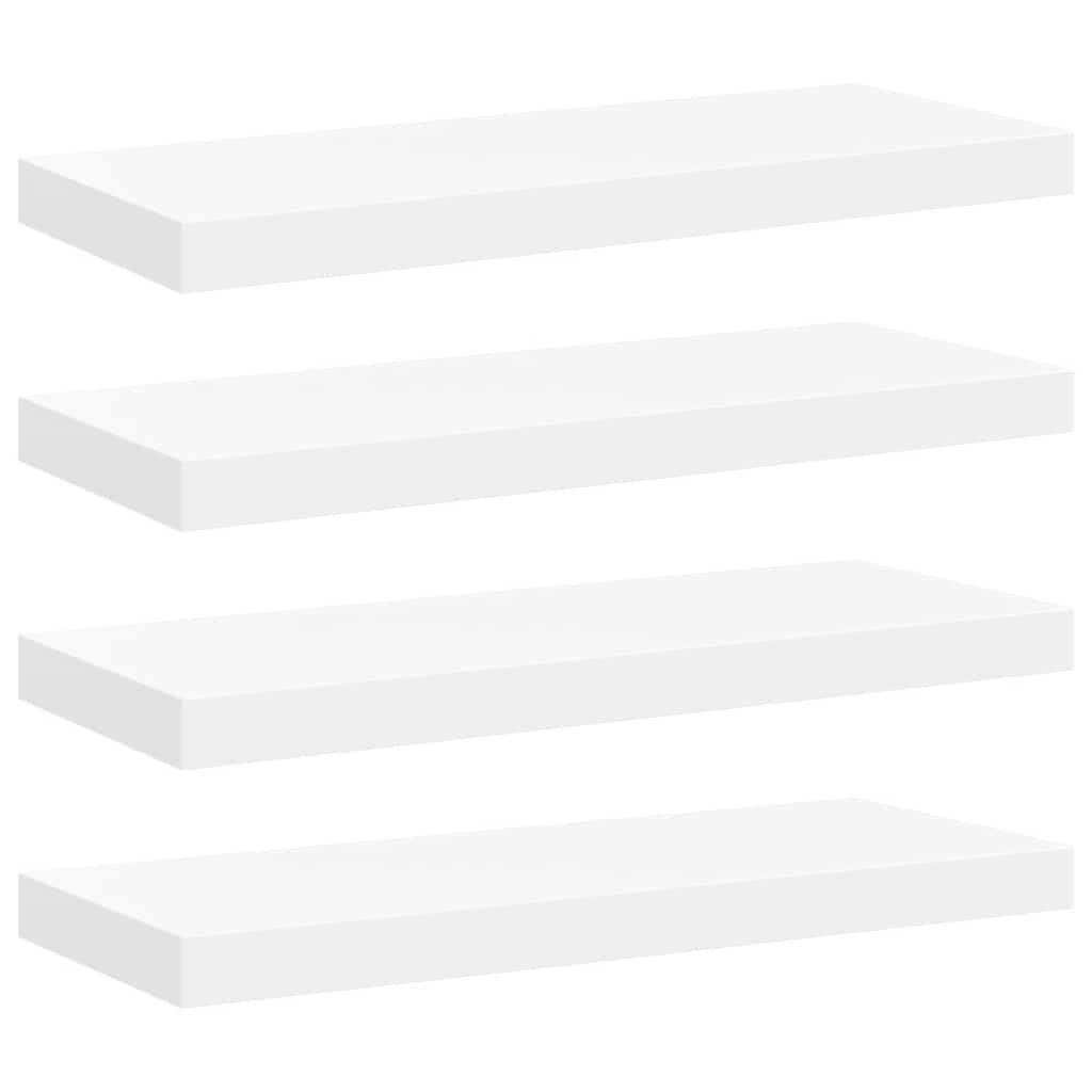 Scaffali a Parete 4 pz Bianchi 60x23,5x3,8 cm in MDF