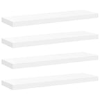 Scaffali a Parete 4 pz Bianchi 80x23,5x3,8 cm in MDF