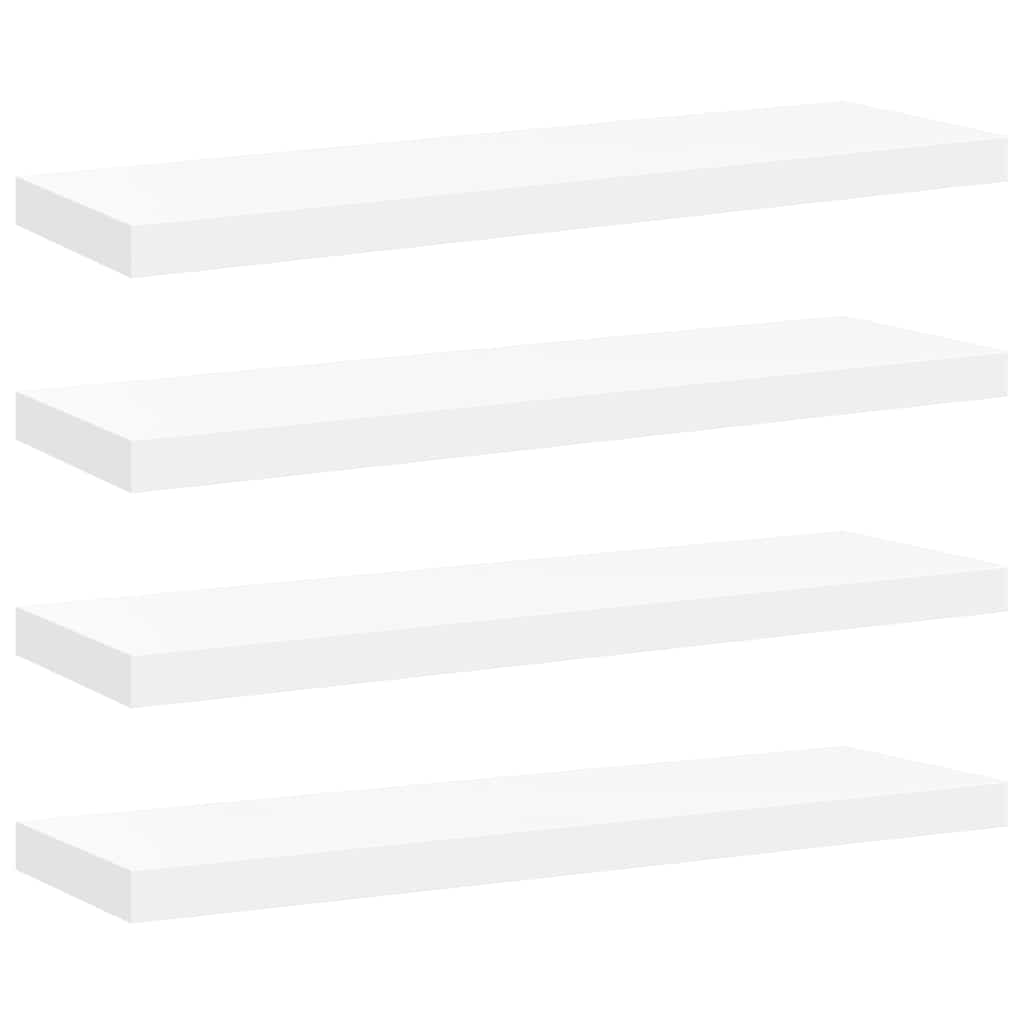 Scaffali a Parete 4 pz Bianchi 80x23,5x3,8 cm in MDF