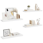 Scaffali a Parete 4 pz Bianchi 80x23,5x3,8 cm in MDF
