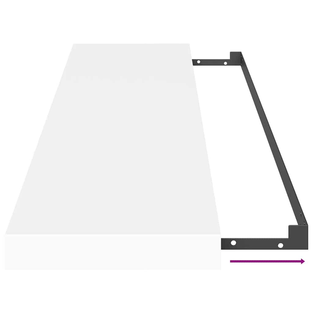 Scaffale a Parete Bianco 90x23,5x3,8 cm in MDF