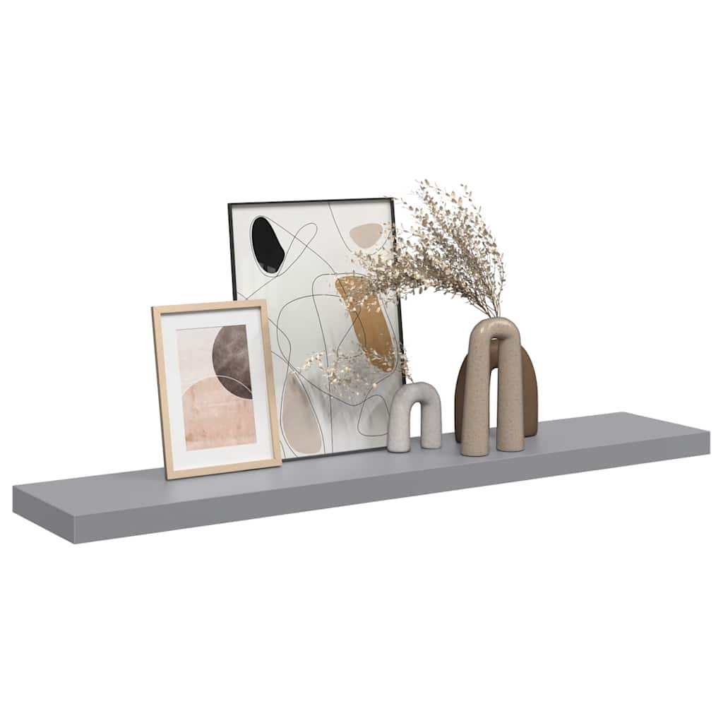 Scaffale a Parete Grigio 120x23,5x3,8 cm in MDF