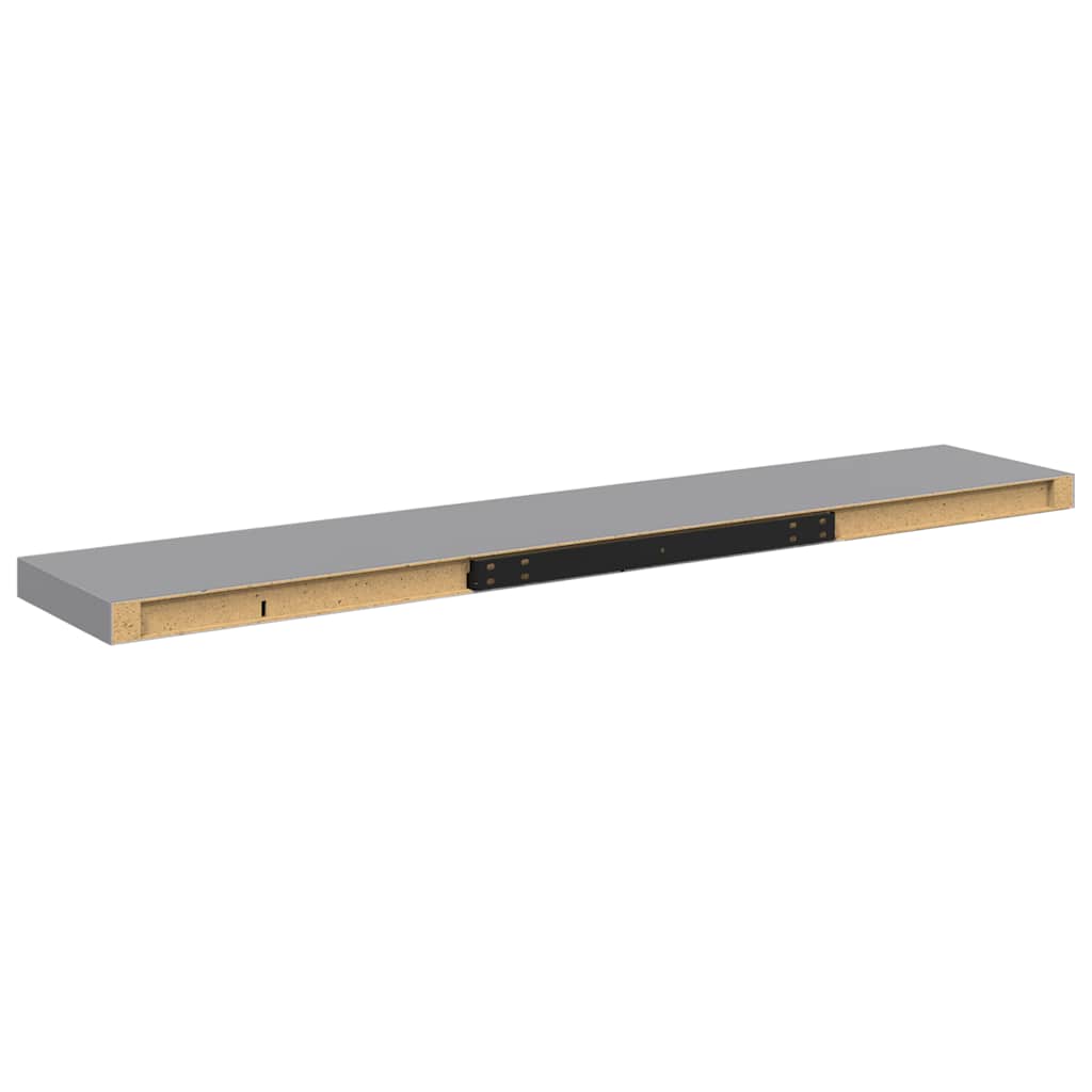 Scaffale a Parete Grigio 120x23,5x3,8 cm in MDF