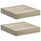 Scaffali a Parete 2 pz Rovere 23x23,5x3,8 cm in MDF
