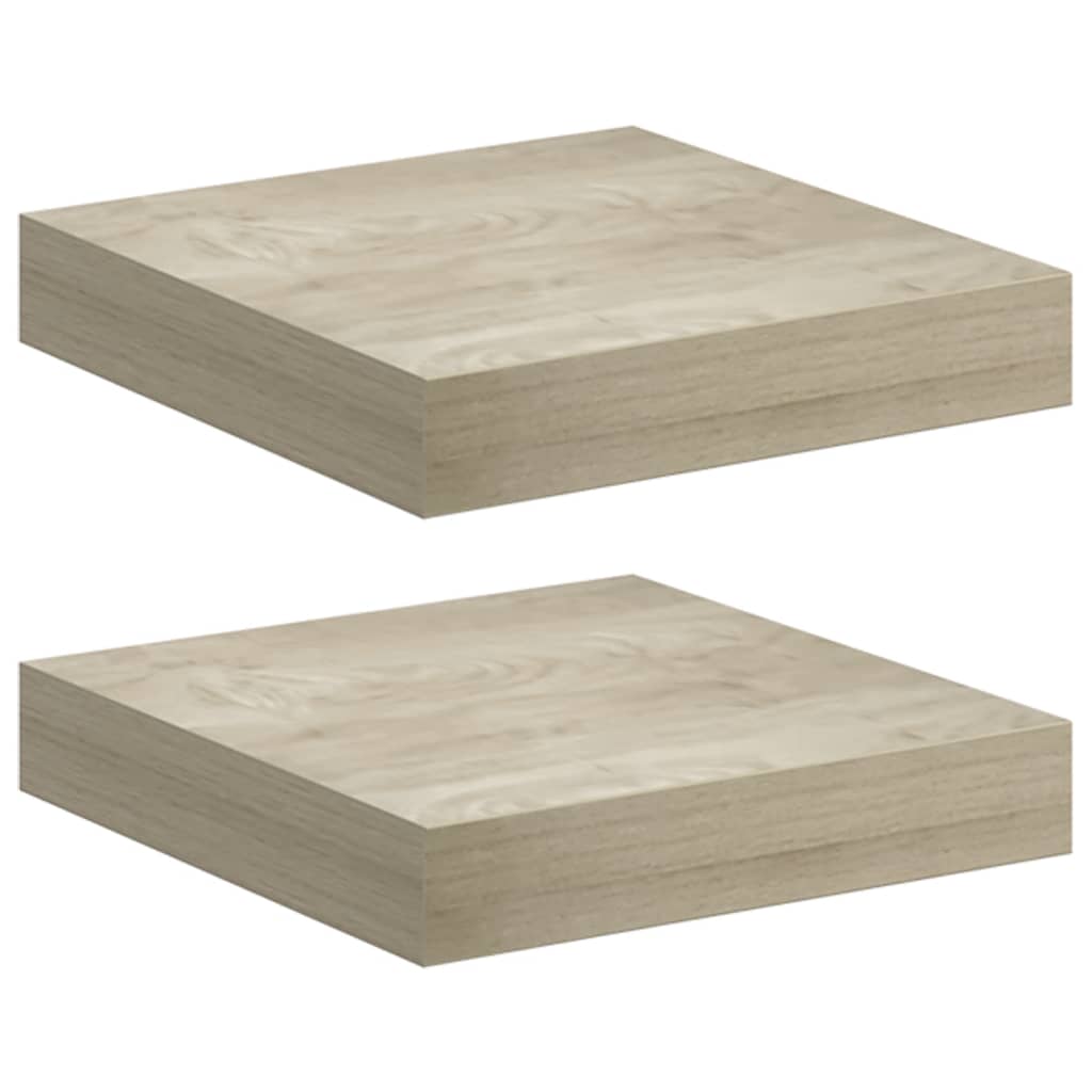 Scaffali a Parete 2 pz Rovere 23x23,5x3,8 cm in MDF