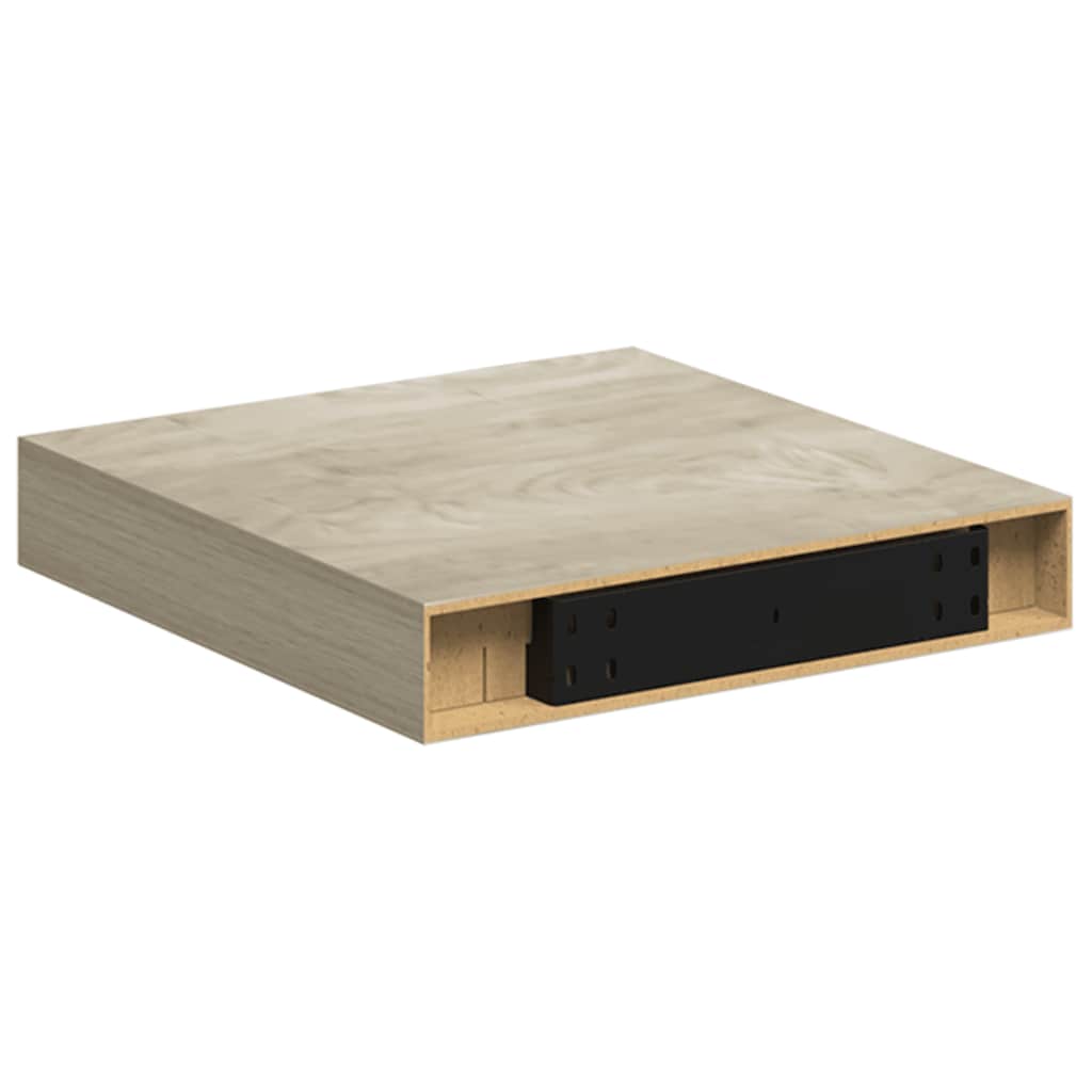 Scaffali a Parete 2 pz Rovere 23x23,5x3,8 cm in MDF